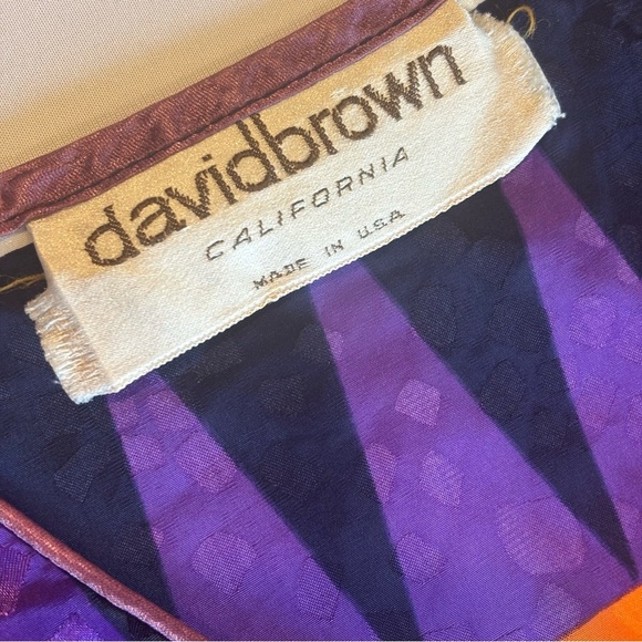 VINTAGE DAVID BROWN CALIFORNIA 70s 80s Bright Geometric Muumuu Kaftan Tunic - Picture 15 of 16